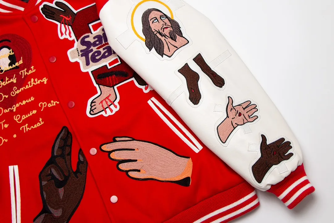 🧸High version SAINT MICHAEL high street vibe style ROCKY same heavy embroidered baseball jacket jacket for men and women p420 Style number: 271 Size: S-XL High version heavy laser embroidery process, quilted version, different from the low-end version on the market, you get what you pay for
